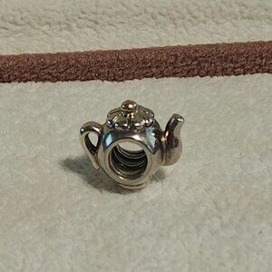 Authentic Retired Pandora Sterling Silver with 14K Gold Teapot Bead - 790250